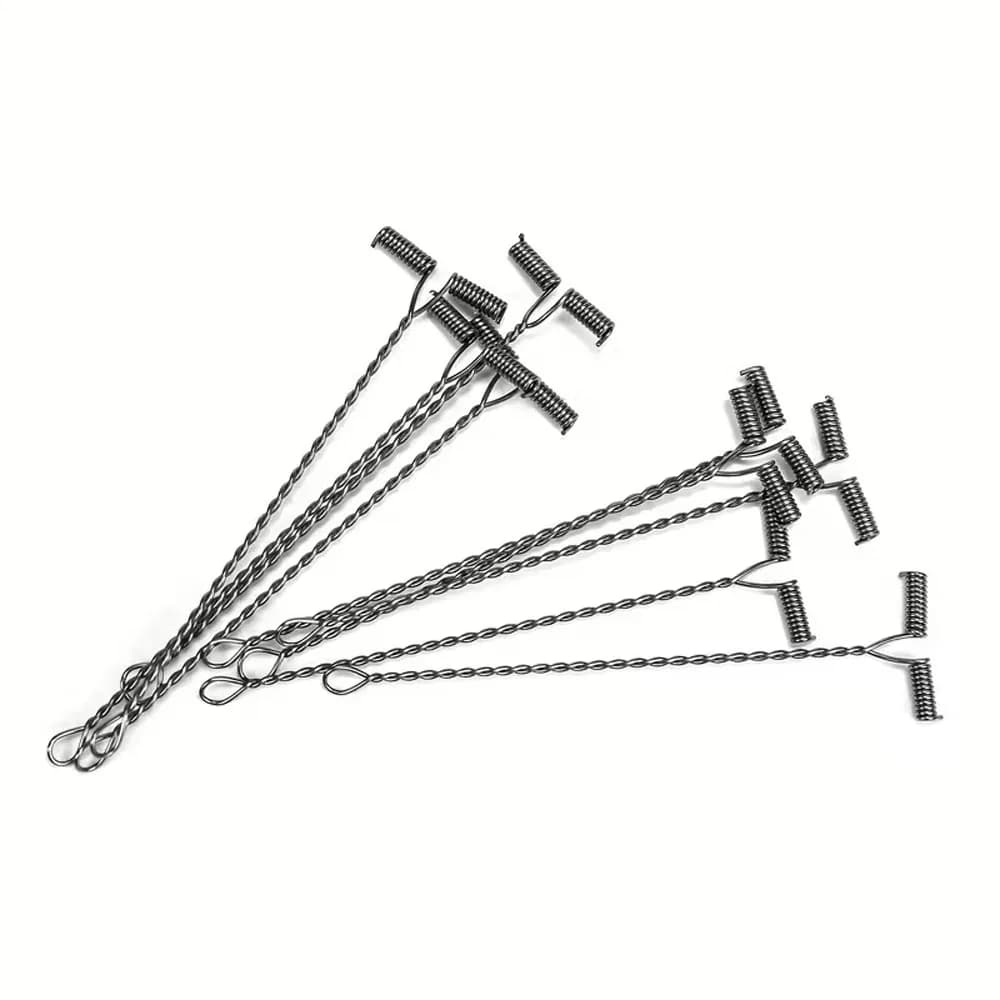 T Connectors for 50 Piece Topranc Fishing Lences - Anti-Silver Stainless Steel Spiral Connector for Fishing Rods, baits and Organ Equipment
