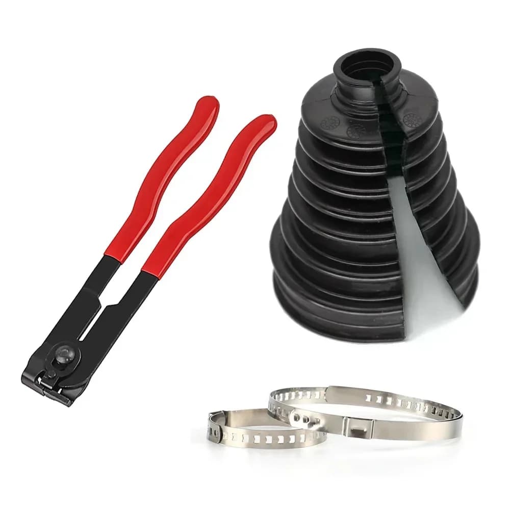 Kit di avvio CV diviso universale Ghette esterne in gomma elastica per albero di trasmissione Facile da montare con clip Pinze per avvio CV Accessori per auto