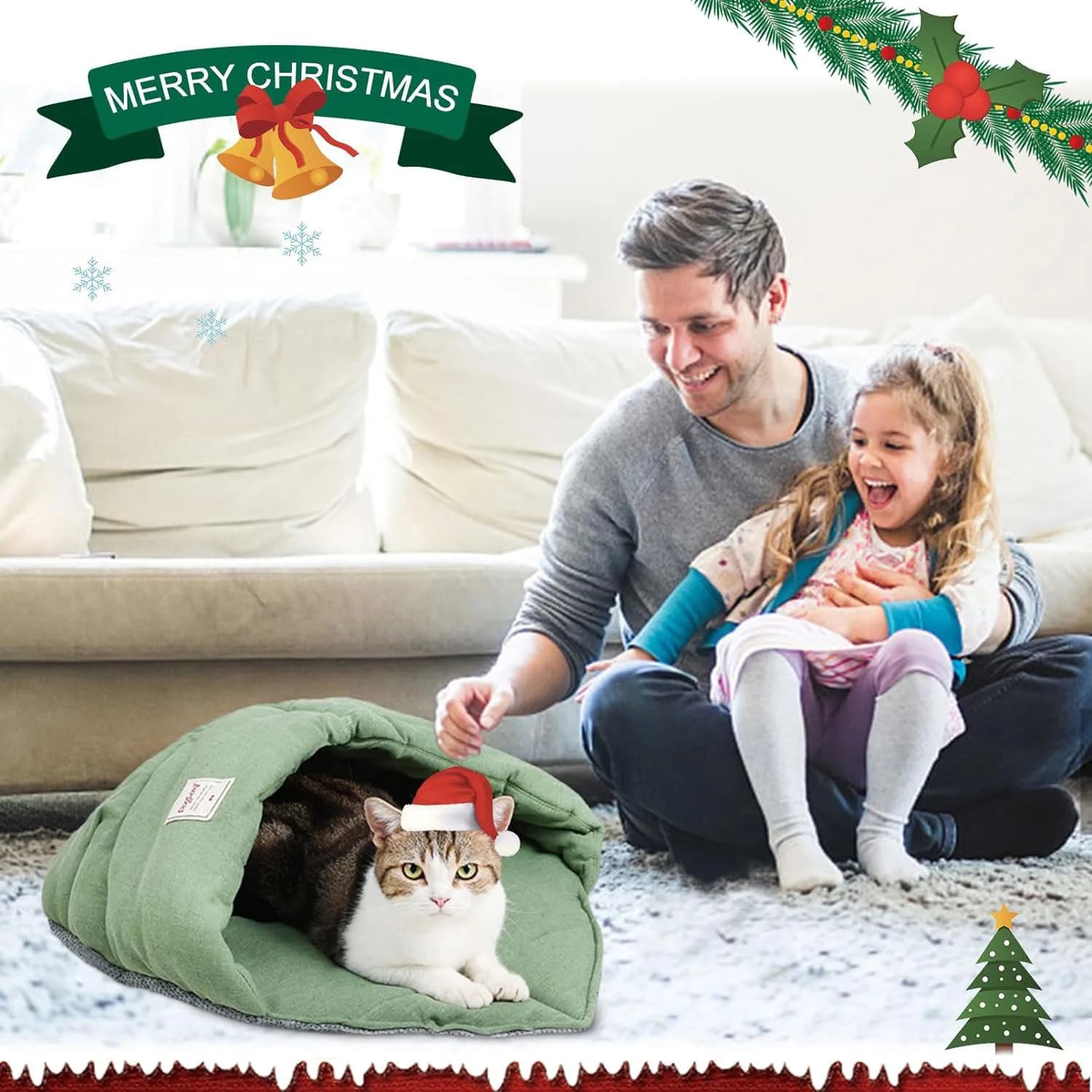 Creative Leave for Pets Autumn Winter Cat Home Cats Cats Cots Deep Sleep Hot-sleeve Bed Cats House Soft Cotton Cat Accessory
