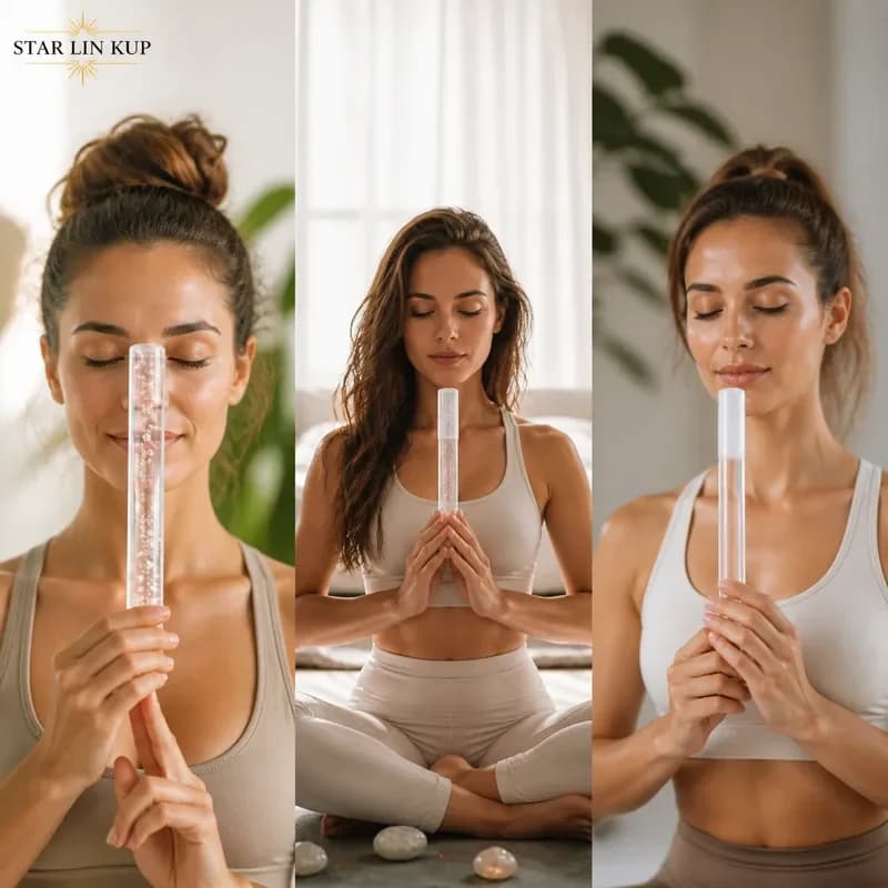 STAR LIN KUP Crystal Singing Bowl Mallet Rubber Stick with O Ring for Frosted Clear Quartz Healing Meditation Sound Therapy