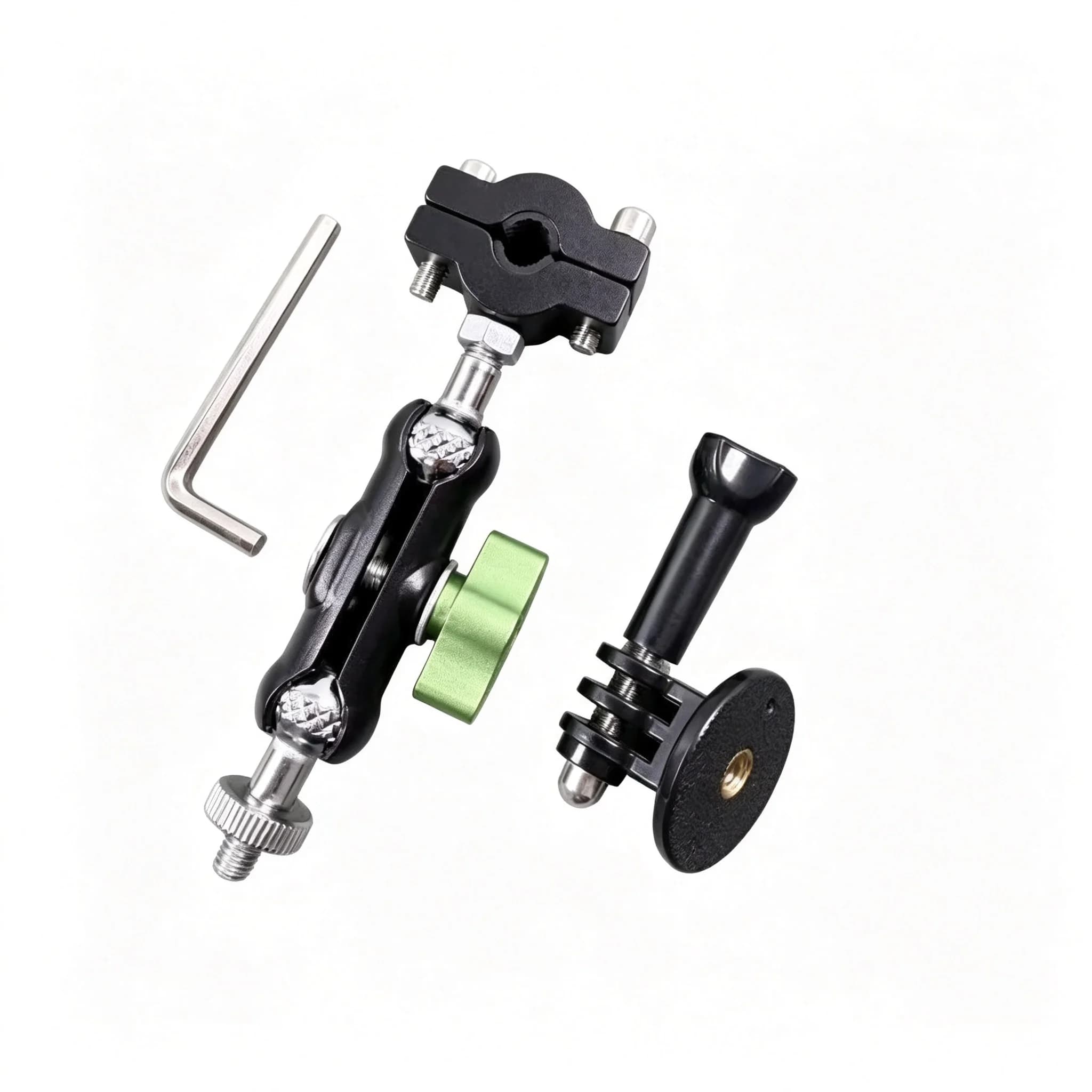 Anti‑Shake Rearview Mirror Metal Clip Sports Camera Mount for Motorcycle Electric Scooter Outdoor Riding Video Bracket