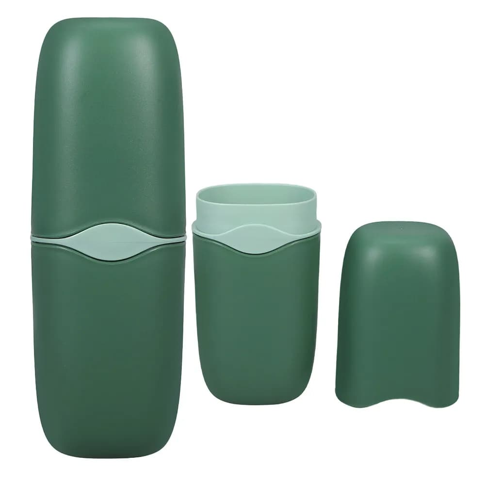 Set da 2 Porta Spazzolini da Viaggio, Organizzatore Portatile per Dentifricio, Custodia Leggera e Compatta per Spazzolini, Ideale per Esterni