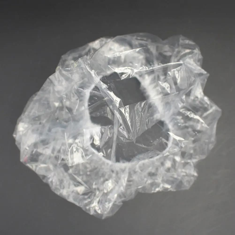 100 Pezzi Cuffie da Doccia Monouso Impermeabili, Morbide ed Elastiche in Plastica per Salone, Casa, Spa, Cucina, Trucco, Pulizia del Viso, Facili da Usare