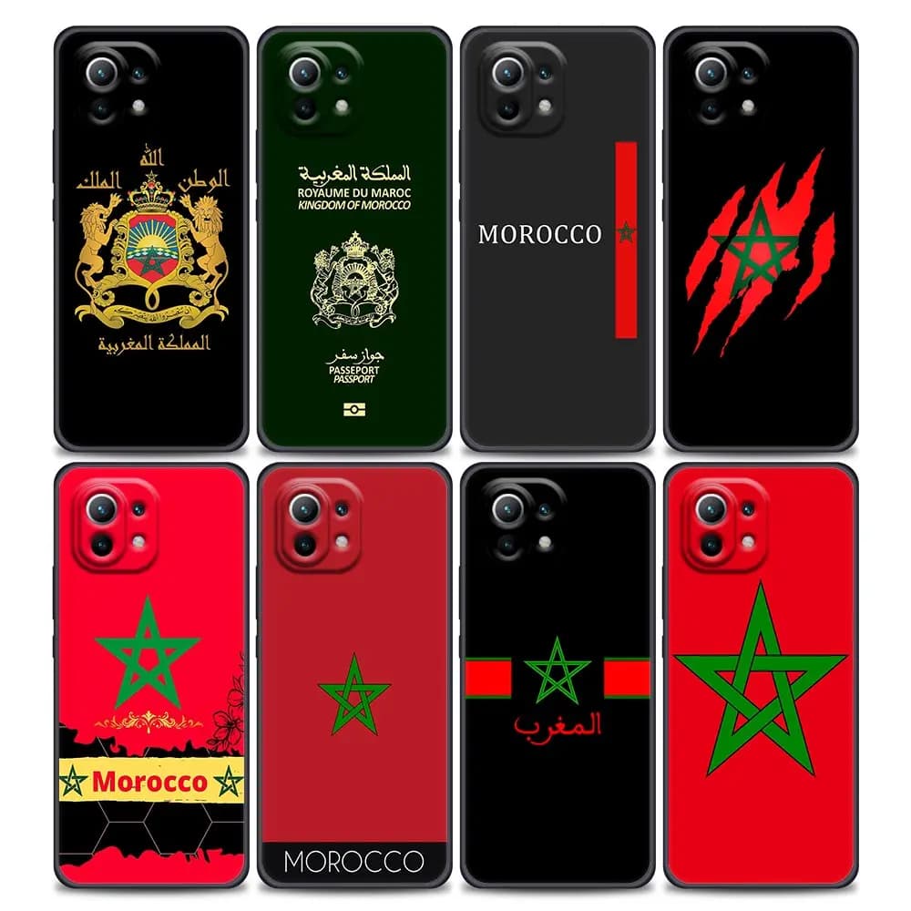Morocco Flag passport For Xiaomi 15T 11T 12T 13T 14T Pro 11 Lite 15 Phone Case Mi POCO X7 X8 M7 F7 Pro F8 Ulra F5 F6 M6 X6 Cover