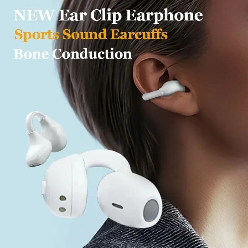 Auricolari sportivi a conduzione ossea | Design con clip a orecchio aperto, auricolare Bluetooth impermeabile IPX7 con tempo di riproduzione 12 ore per corsa/palestra