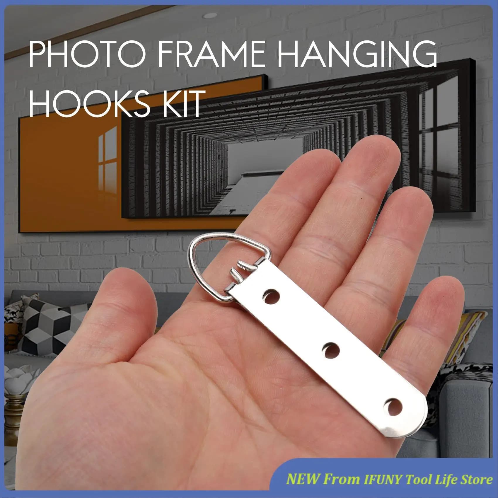 Kit hooks for hanging frames for 140 pieces, 9 models hooks for photo with office screws, family, photo, painting, hanging