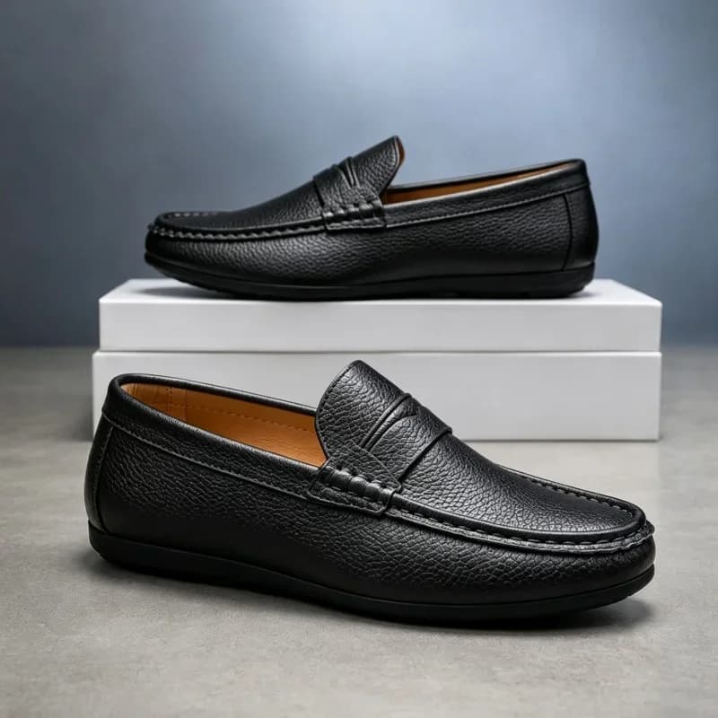 Classic Design Casual Shoes For Men Slip-on Shoes Comfortable Leather Loafers Man Non-slip Men's Driving Shoes Flat Lazy Shoes