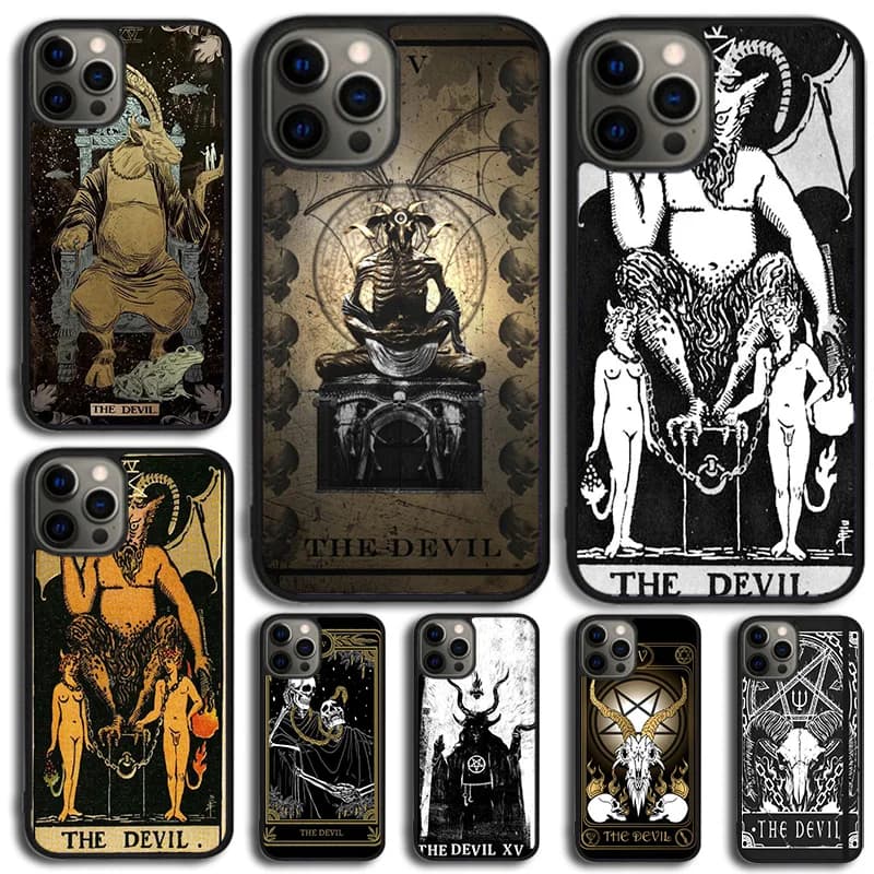 Tarocchi Il Diavolo Cassa Del Telefono Per Samsung Galaxy S10 S22 S23 S24 Nota 10 20 Lite S20 Plus S21 Ultra Cover Posteriore