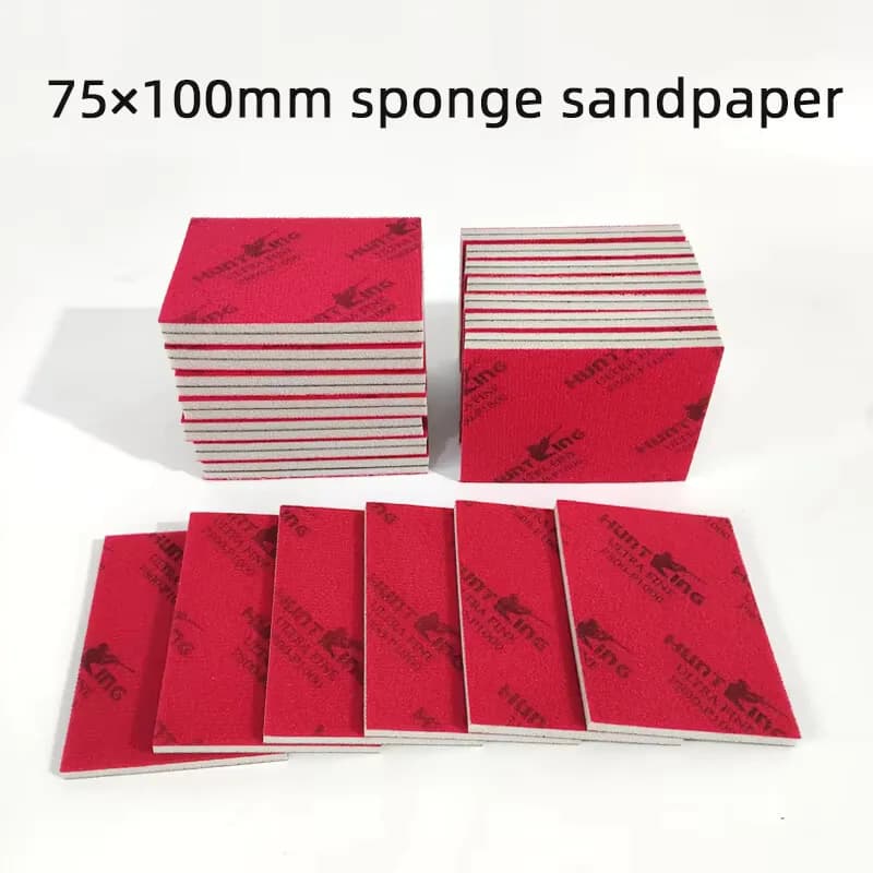 75x100 quadrato rosso macinazione a secco spugna carta vetrata hardware mobili superficie lucidatura abrasiva auto lucidatura mastice