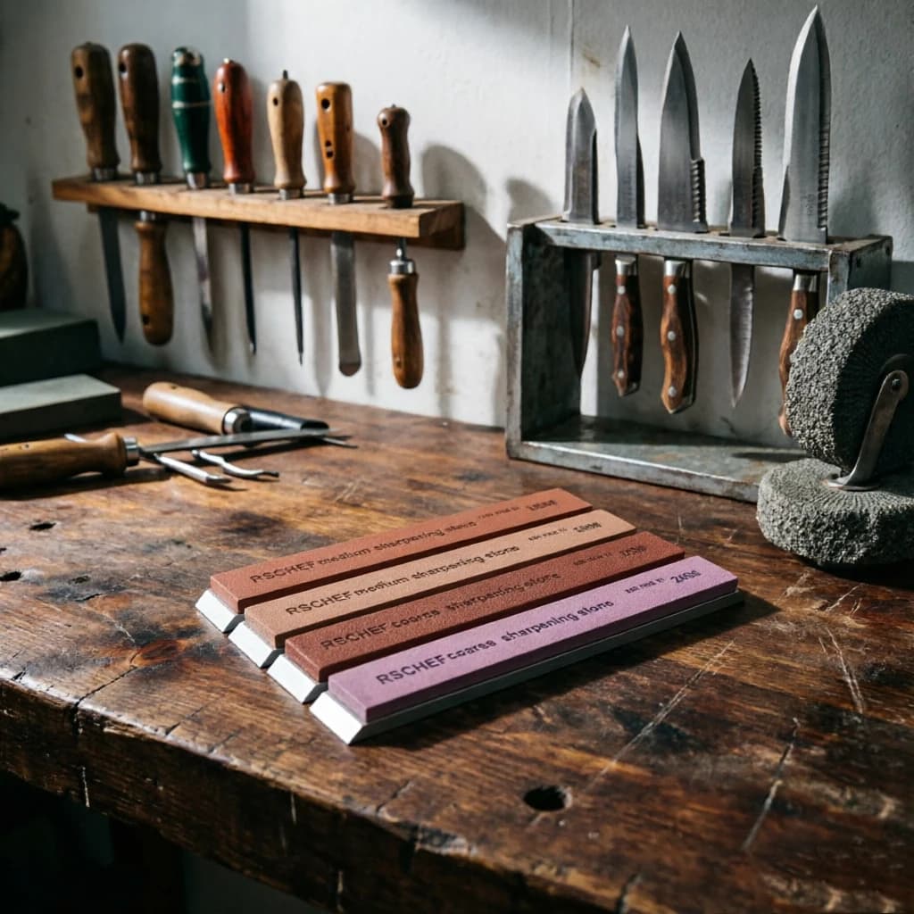 2026 1/4 pz. Nuova Pietra Affilacoltelli con Base in Alluminio, Affilacoltelli da Cucina Domestico, Strumento Portatile per Affilare Coltelli da Esterno
