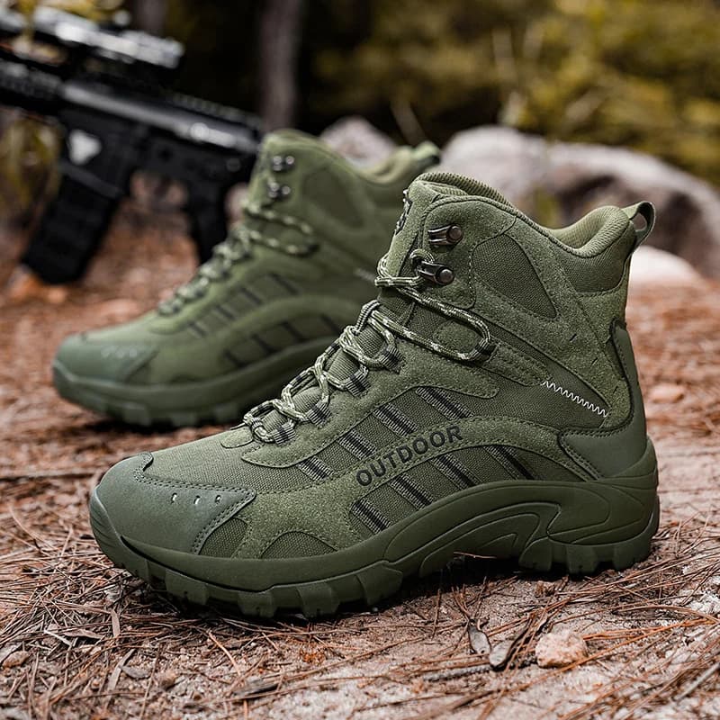 Scarpe da trekking all'aperto Stivali alti da uomo Scarpe da uomo Scarpe comode casual traspiranti da uomo Stivali da combattimento con suola spessa da uomo