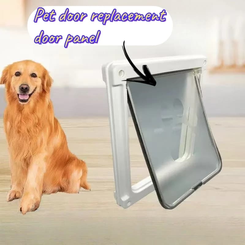 Magnetic Closed Pet Door Replacement Panel with Dog Paw Print Pattern, Universal for Cats and Dogs, Easy Installation and Replac