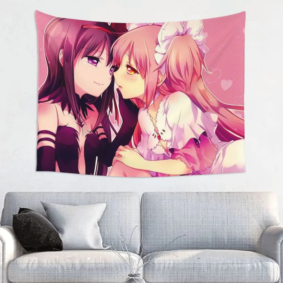 Puella Magi Madoka Magica Arazzo Appeso a parete Hippie Tessuto Arazzo da parete Anime Magical Girl INS Coperta Decorazione da parete Tappetino da yoga