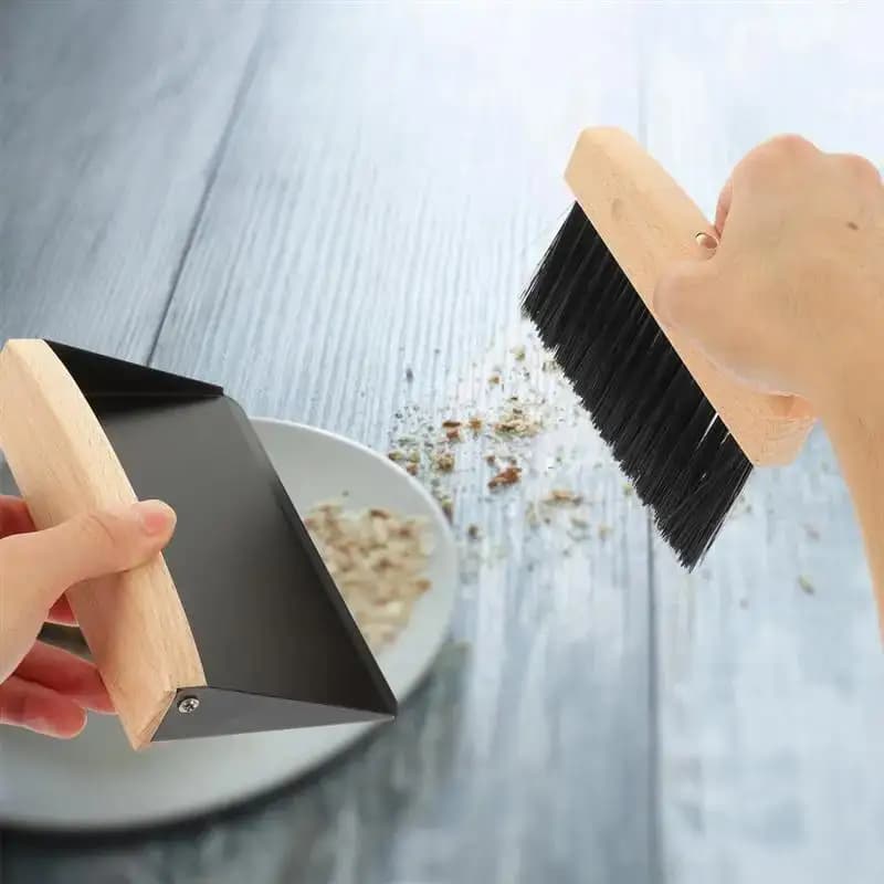 Spazzatrice portatile per peli di animali domestici | Set mini scopa e paletta per auto/mobili/viaggi, spazzola da scrivania compatta con rullo per lanugine