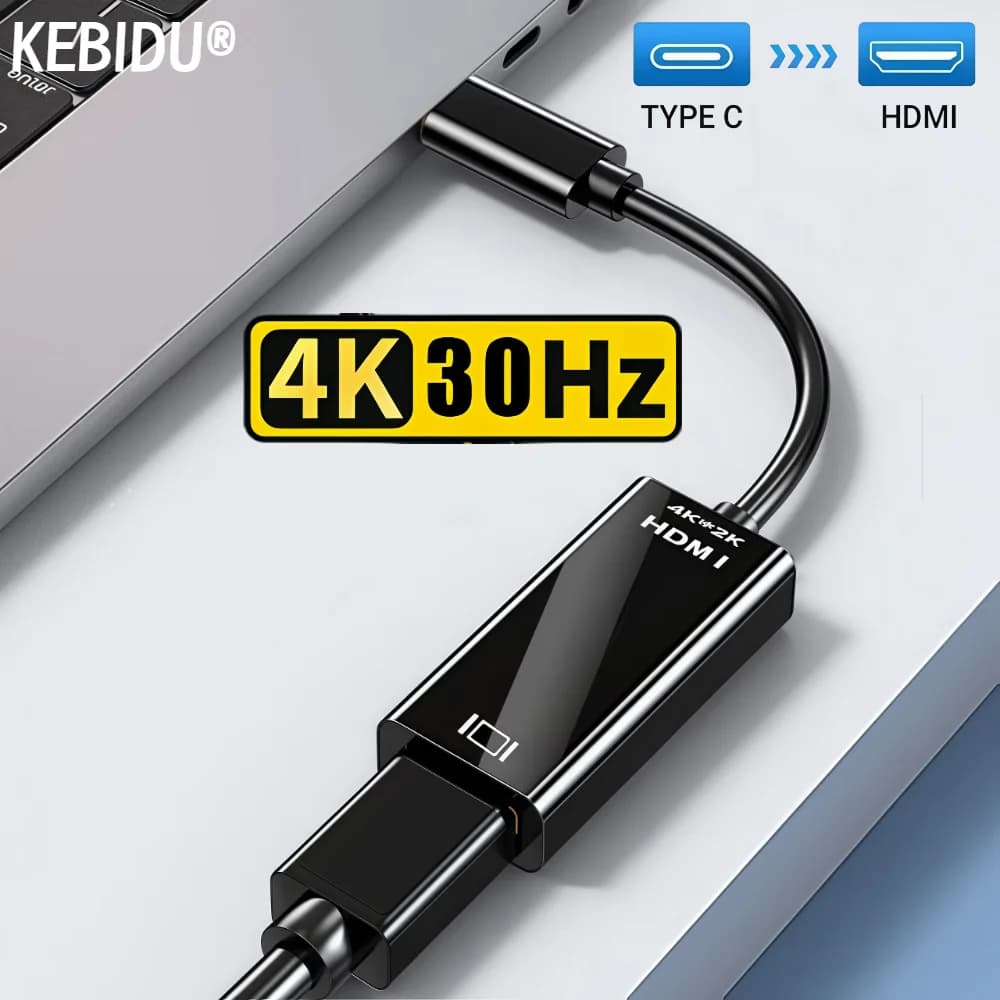 Type C to HDMI Adapter Cable 4K 30Hz USB C to HDMI Cable for MacBook Air iPad Huawei Samsung Phone USB C to HDMI Displays Cables