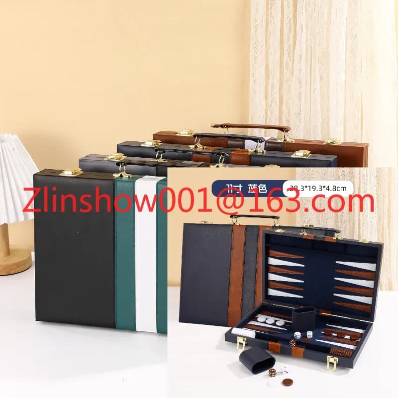 Hot-selling Backgammon PU Leather Chess Gift Box, Puzzle Backgammon Box