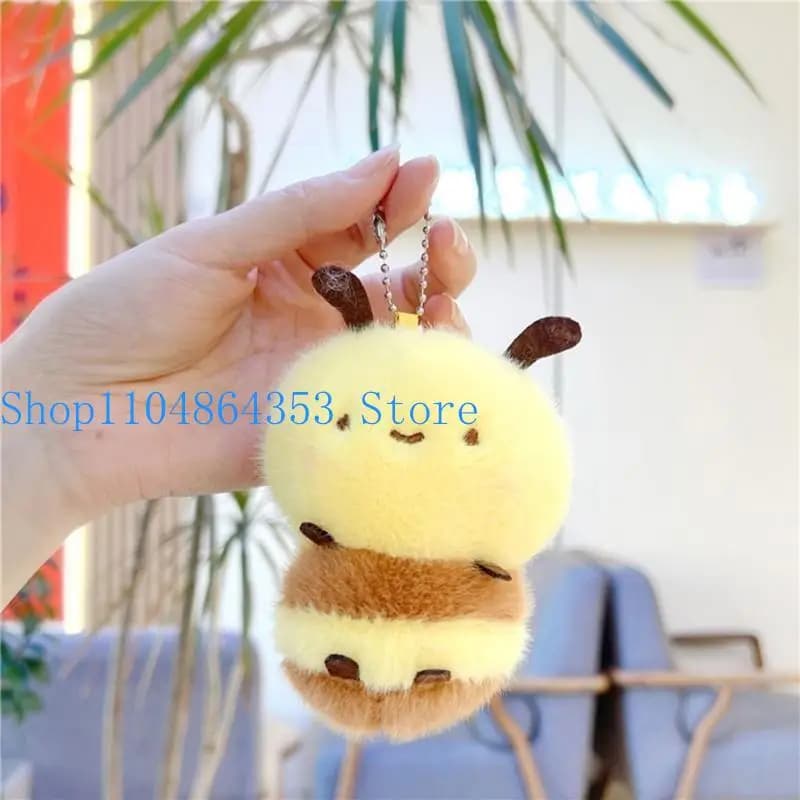 652F Portachiavi in ​​peluche a forma ape, accessorio multiuso per borse e chiavi