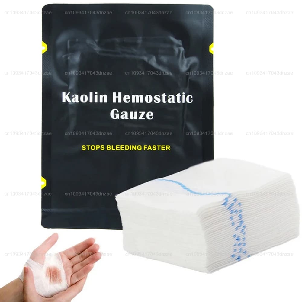 7.5 cm * 1.5 m Emostatico Caolino Garza Combattimento Emergenza Trauma Solubile Per Tattico Militare Kit di Primo Soccorso Medicazione Medica della Ferita