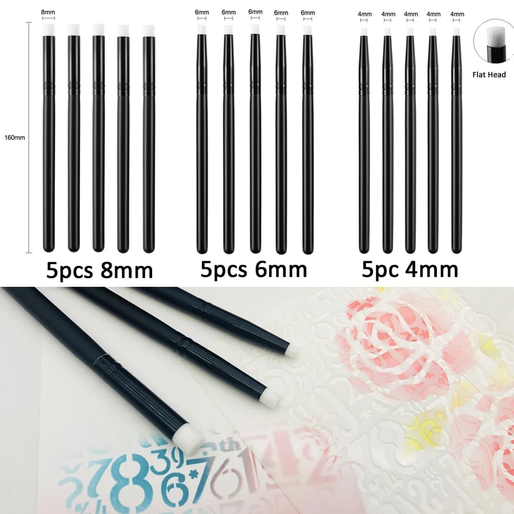 Flat /Angled Detailed Mini Blending Tools Makeup Brush Drawing Painting Brush Ink Application Tool for Stencils Handmade Craft