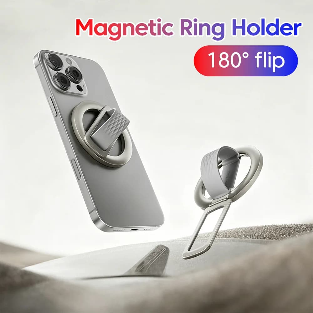 180° Rotation Magnetic Phone Ring For MagSafe Phone Grip Universal Magnetic Phone Stand For iPhone Samsung Holder Finger Ring
