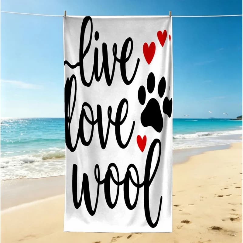 Euphoria Woof Woof Asciugamano da spiaggia ad asciugatura rapida, asciugamano da piscina, asciugamano da campeggio, coperta, diverse misure, per viaggi all'aperto