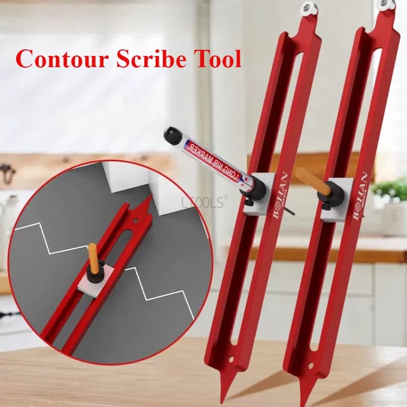 Contour Gauge Scribe Tool profilo Scribing righello portamatite regolabile lavorazione del legno bordo angolo di misurazione duplicatore di profili