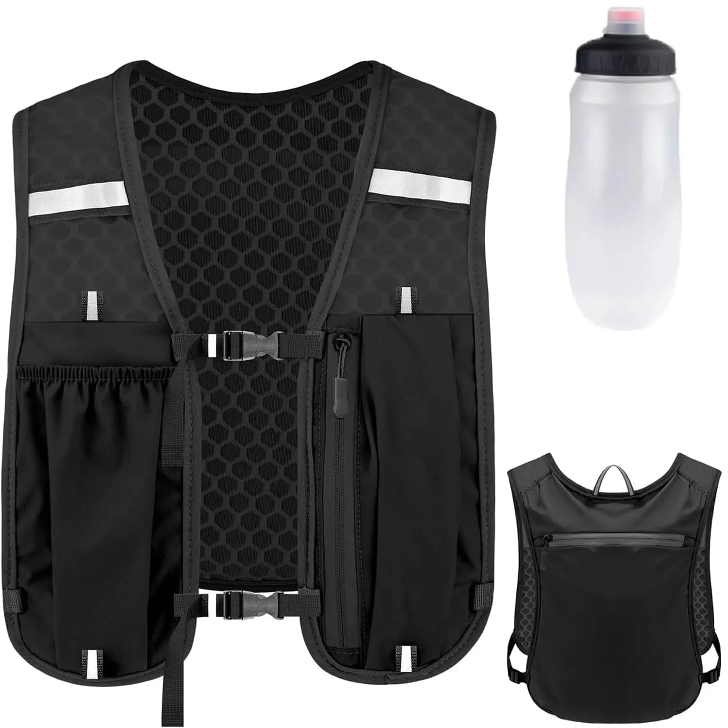 Running Vest Running hydrating vest Backpack with 500ml kettle for Hiking Cycling Running Hydration Vest Lightweight Backpacks