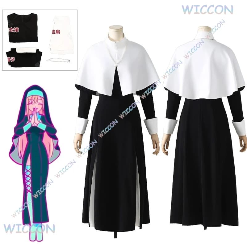 [BankaiMode] Anime MyDressUp Darling Marin Kitagawa Cosplay Nun Costume Cappello Marin Kitagawa Parrucca Donna Halloween Party Ruolopl