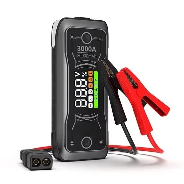 Avviatore di Emergenza Portatile 12V 3000A di Picco per Auto, Moto e Scooter, Benzina o Diesel, 20000mAh