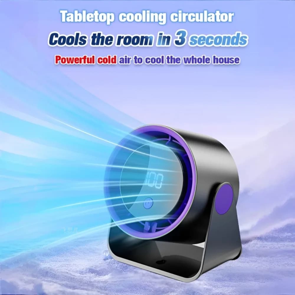Small Home Desktop Fan Rechargeable Mute Digital Circulation Fan Student Dormitory Office Electric Cool Fan Summer Cooler