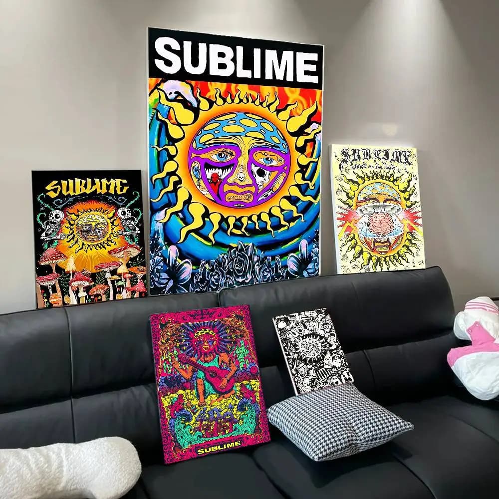 Poster S-Sublime Band Whitepaper, adesivo in carta impermeabile, poster per bar e caffetterie, adesivi murali