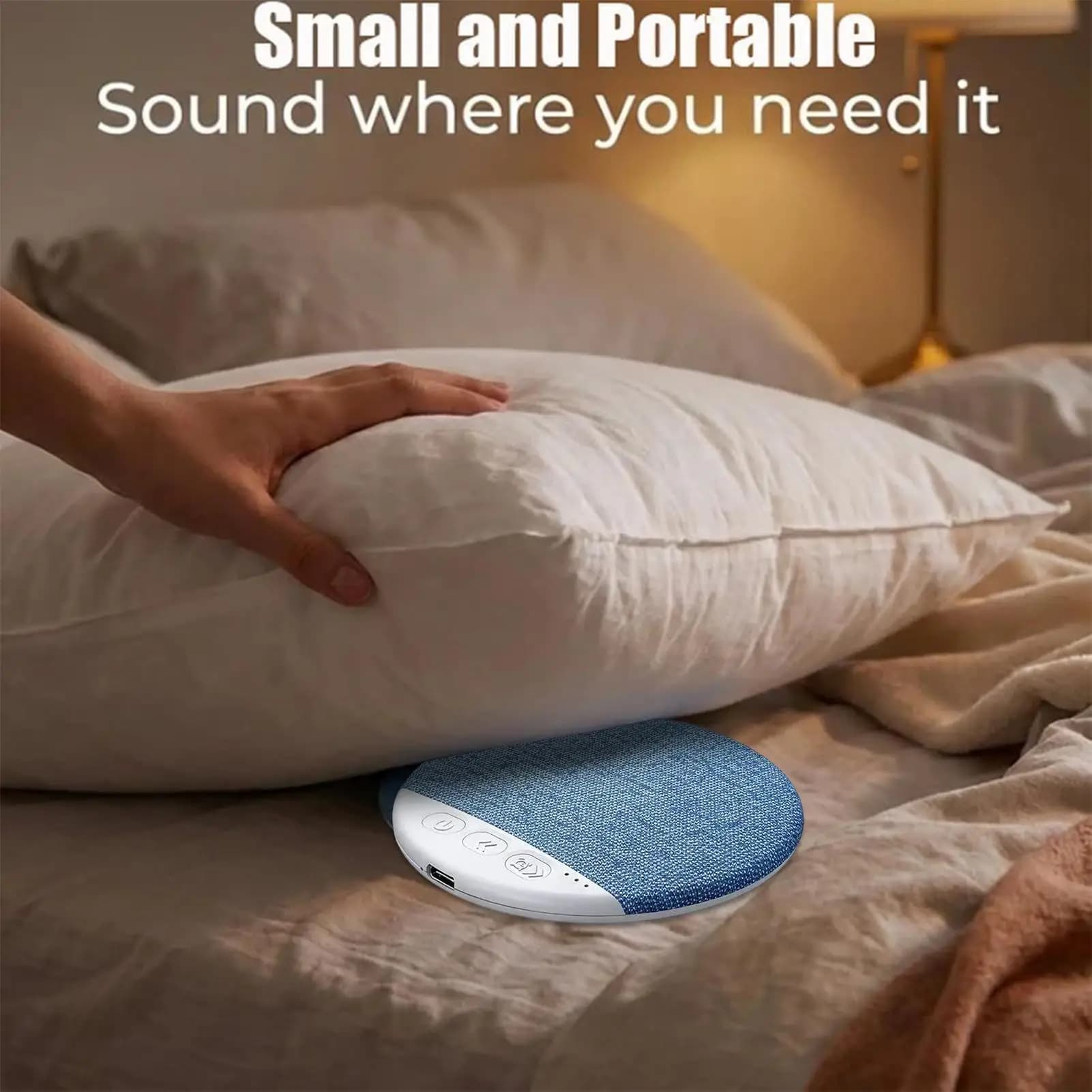 Wireless Headphones with Speaker Integrated in the Bearing and White Rumor for Sleep, for Bed, Bedroom, Bedside Table, Meditation, Home