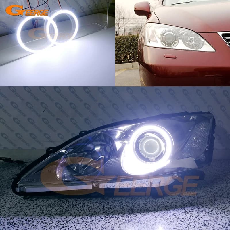 Per LEXUS ES 350 ES350 2007 2008 2009 Eccellente luce diurna COB ultra luminosa Led Angel Eyes Kit Halo Anelli