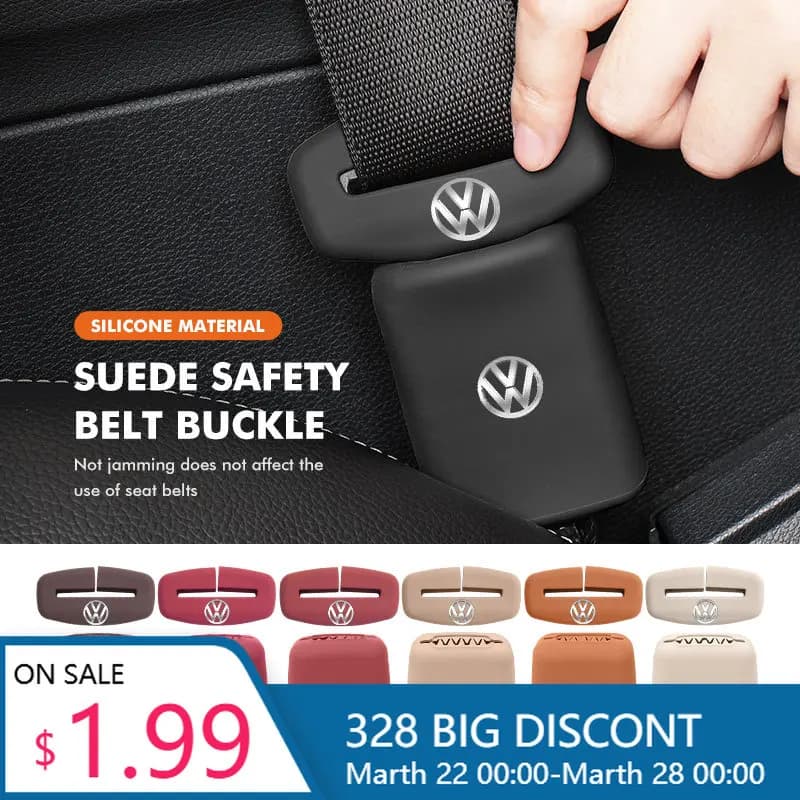 Mirror Covers 2pcs Silicone Car Seat Safety Belt Protection Buckle Clip Cover For Volkswagen VW Scirocco Jetta Beetle Golf 4 5 6