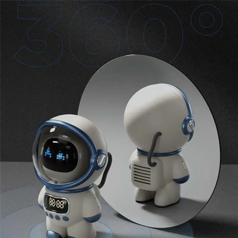 DT75BG Astronaut Smart Bluetooth Speaker AI Voice HiFi Audio Desktop Multifunctional Audio New Digital Alarm Clock FM Radio,A