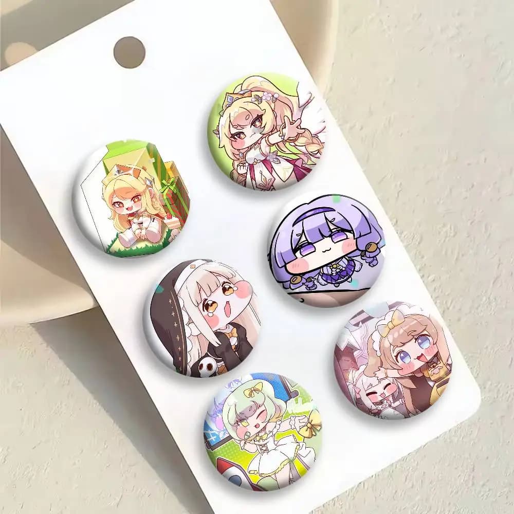 Trickcal Chibi Go Game Badges Creative Tinplate Button PinsBrooch Badge Clothes Backpack