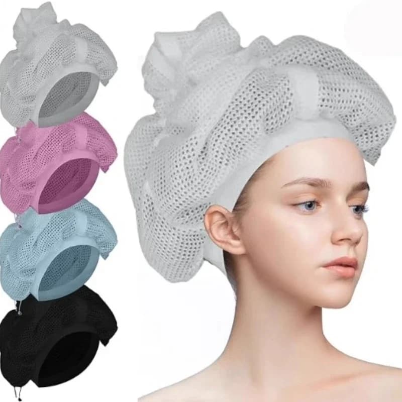 Beret for drying portable hair Cap for drying adjustable net to dry curly hair Knit for drying hair Soulta Net Plopping Bonnet