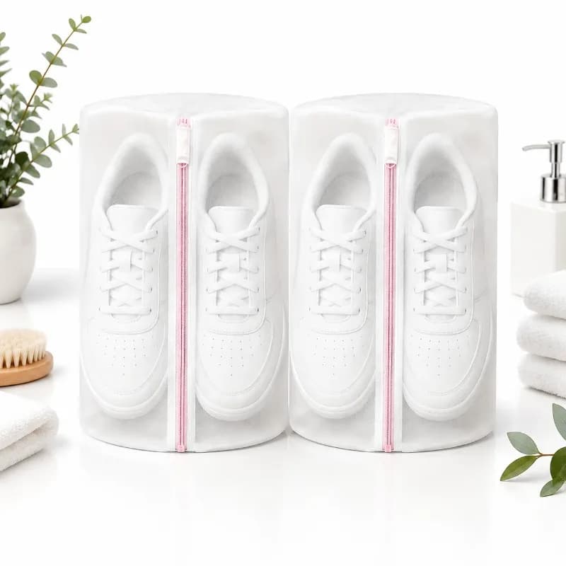 2pcs Laundry Wash Bag Sneaker Shoe Mesh Pouch Zipper Honeycomb Delicates Bra Toy Cleans Dishwasher Safe Utility Tool Kit Set Pro