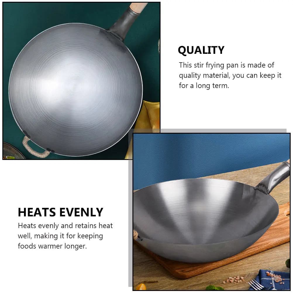1 piece of professional non-stick carbon steel pan for cooking at home, grey kitchen tool