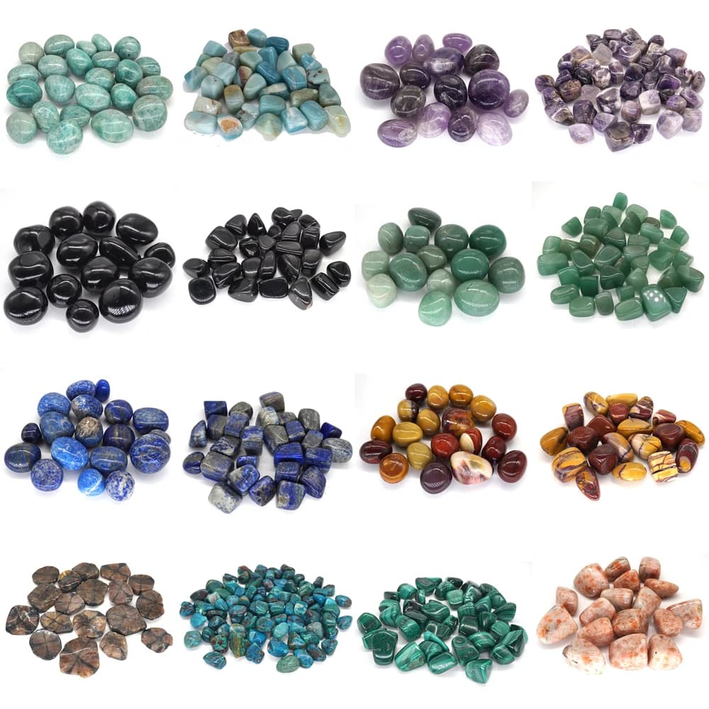 Pietre naturali burattate Lotti all'ingrosso Bulk Reiki Lucido Ovale Cristalli curativi Decorazione serbatoio Pietre preziose Campione Collezione sciolta