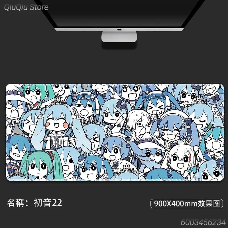 Tappetino per Mouse da Gaming Hatsune Miku, Tappetino da Scrivania Antiscivolo in Gomma per Tastiera, per PC e Laptop