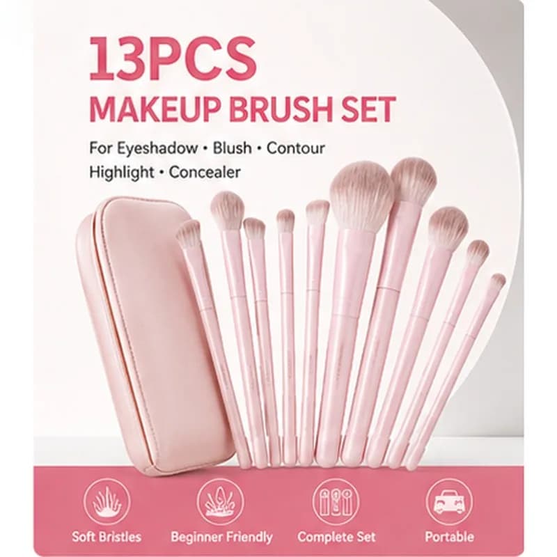 Pink Makeup Brush Set 5/7/10/13Pcs Soft Face Eye Brushes for Foundation Blush Contour Eyeshadow Concealer Beauty Tools