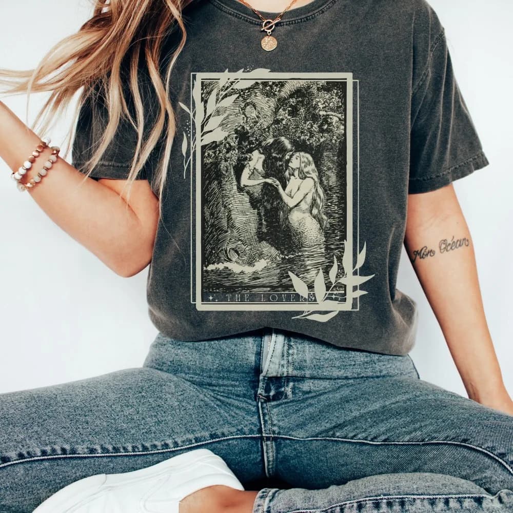 Amanti delle carte dei tarocchi Camicia afrodite Camicia Sappho Taro Allentato Casual High Street O Collo Manica corta Felpa sportiva Top Tee 2025