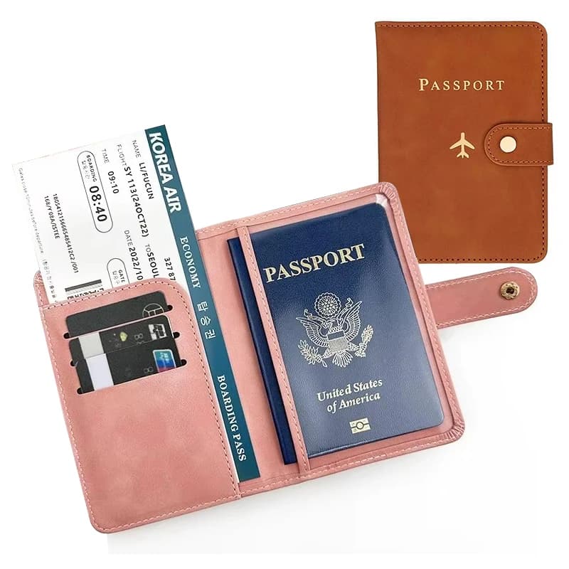 Nuova copertina per passaporto con fibbia per uomo e donna, porta passaporto da viaggio, porta passaporto, portafoglio per passaporto regalo per damigella d'onore e sposo