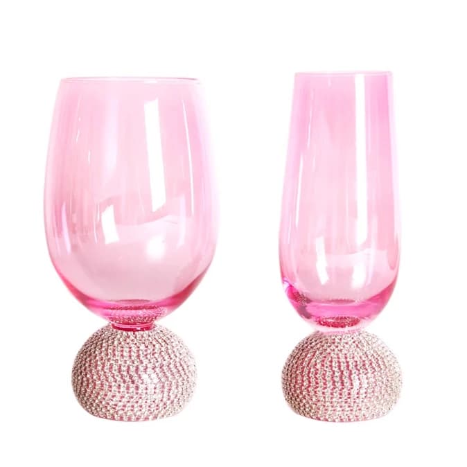 Bicchieri da vino Fairy, bicchieri da whisky rosa con diamanti, calici decorati, bicchieri da vino rosso, bicchieri da vino