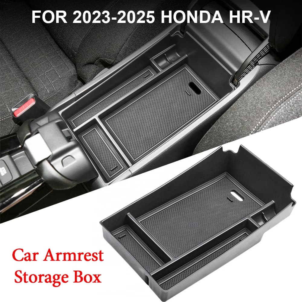 Auto Bracciolo Scatola di Immagazzinaggio Per Honda HRV 2023 2024 2025 Console Centrale Organizer Vassoio Nero Inserto Vassoio Interni Accessori Auto