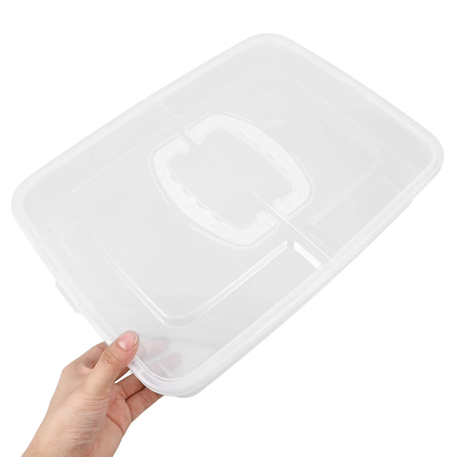 Contenitore per pasta per pizza impilabile in plastica con manico del coperchio Scatola portatile per pasta per la produzione di pane da cucina
