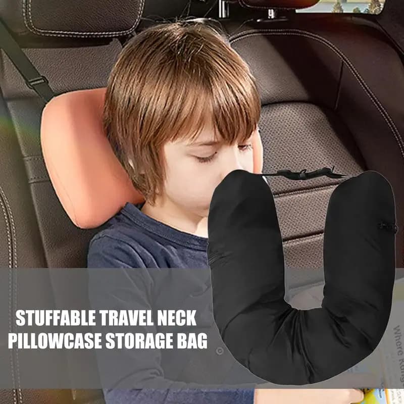 Borsa organizer per federa da viaggio riutilizzabile Borsa da viaggio portatile Cuscino per aereo Cuscino da viaggio per collo Viaggio auto-riempimento