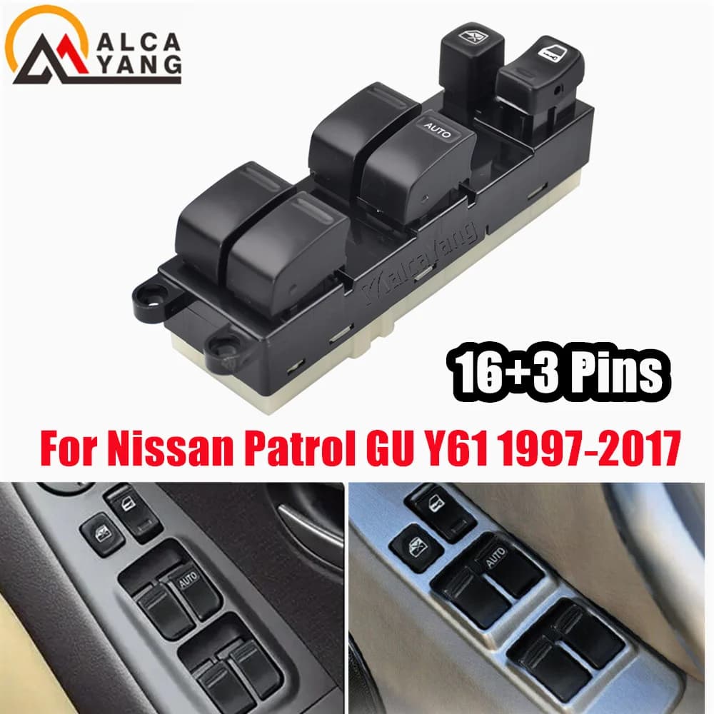 Interruttore alzacristallo elettrico principale per auto RHD per Nissan Navara D22 Skyline R34 Cedric Y31 Stagea M35 AD Van Y11 X-Trail 1999-2014