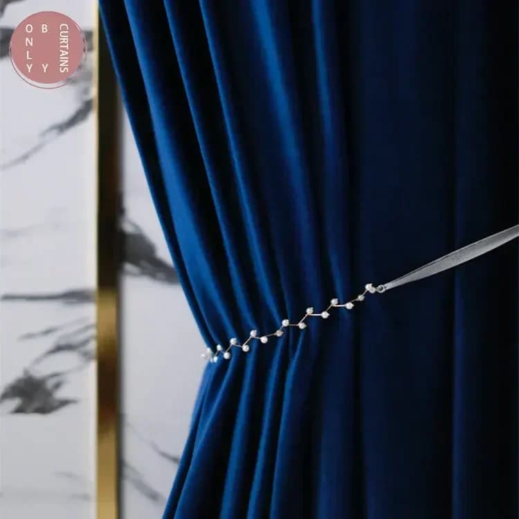 Tende ombreggianti ispessite in velluto blu per tende divisorie per camera da letto del soggiorno Prodotti personalizzati per la decorazione della casa